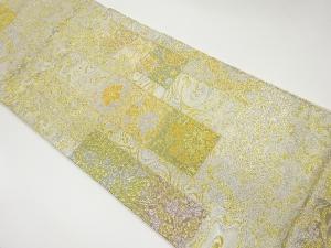 花唐草・短冊・古典柄模様織出し袋帯